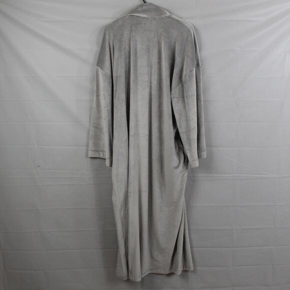Skims Robe Womens Medium Sienna Relaxed Fit Velour Gray Soft Long Lounge Duster - Picture 10 of 11